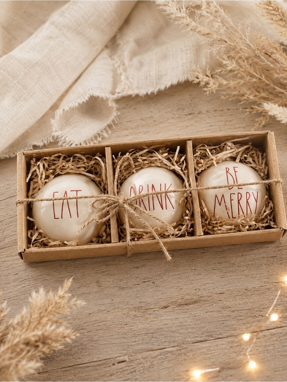 Rae Dunn Ornaments Eat Drink Be Merry Christmas Farmhouse Decor